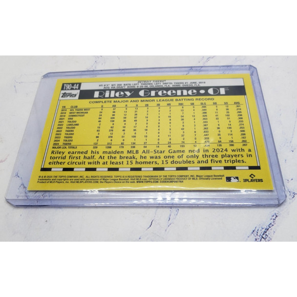 2025 Topps Series 1 - 1990 Topps Baseball Riley Greene Detroit Tigers #T90-44 - Picture 4 of 4